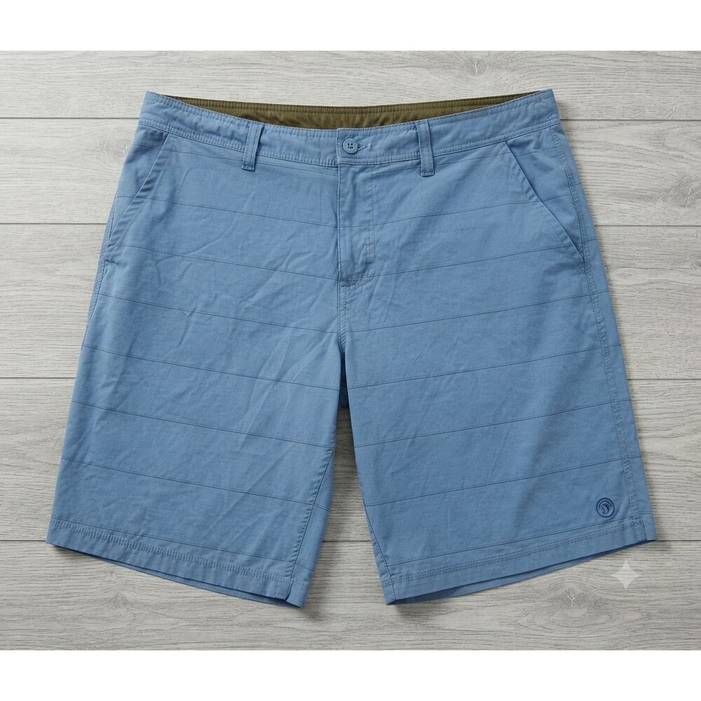Hang Ten Mens 38 Hybrid Shorts Blue Striped Stretch Quick Dry Boardshorts Active